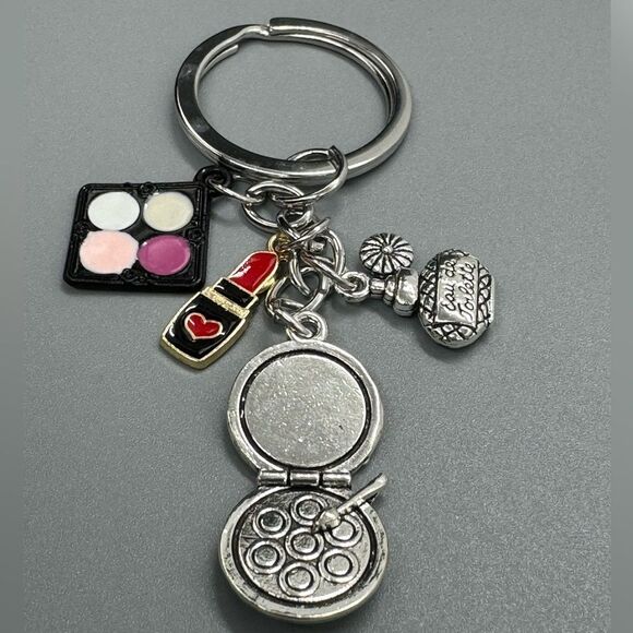 BAG CHARM Makeup Lipstick Compact Silver - Picture 2 of 6